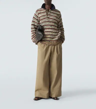 Sacai Striped cotton-blend polo sweater | Thumbnail 4 Sacai Striped cotton-blend polo sweater | Thumbnail 4
