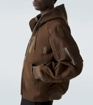 Sacai Cotton-blend and twill hoodie | Thumbnail 2 Sacai Cotton-blend and twill hoodie | Thumbnail 2