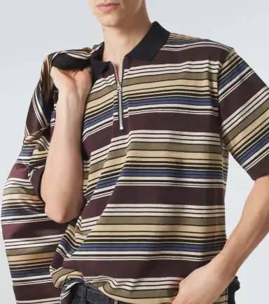 Sacai Striped cotton half-zip polo shirt | Thumbnail 4 Sacai Striped cotton half-zip polo shirt | Thumbnail 4