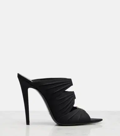 Saint Laurent Emilie crêpe satin mules | Thumbnail 2 Saint Laurent Emilie crêpe satin mules | Thumbnail 2