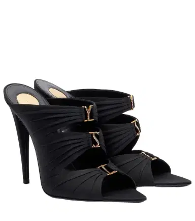 Saint Laurent Emilie crêpe satin mules | Thumbnail 1 Saint Laurent Emilie crêpe satin mules | Thumbnail 1