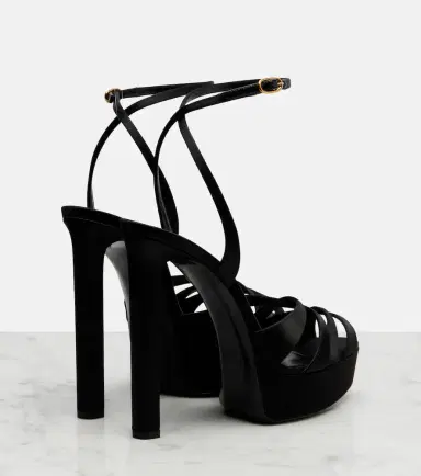 Saint Laurent Chandelle crêpe satin sandals | Thumbnail 3 Saint Laurent Chandelle crêpe satin sandals | Thumbnail 3