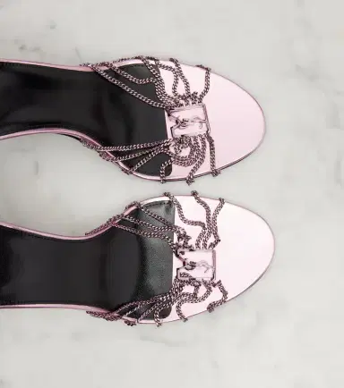 Saint Laurent Babylone 90 leather-trimmed sandals | Thumbnail 3 Saint Laurent Babylone 90 leather-trimmed sandals | Thumbnail 3