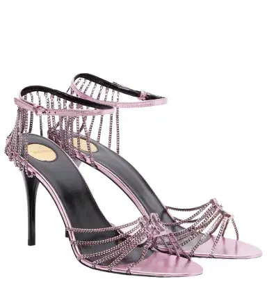Saint Laurent Babylone 90 leather-trimmed sandals | Thumbnail 1 Saint Laurent Babylone 90 leather-trimmed sandals | Thumbnail 1