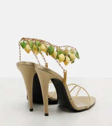 Saint Laurent Mon Chéri embellished suede sandals | Thumbnail 4 Saint Laurent Mon Chéri embellished suede sandals | Thumbnail 4