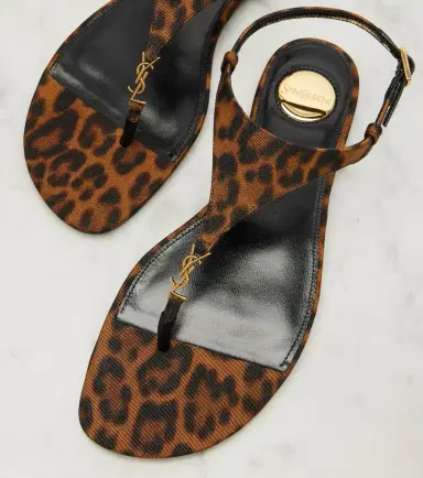Saint Laurent Cassandra leopard-print grosgrain sandals | Thumbnail 4 Saint Laurent Cassandra leopard-print grosgrain sandals | Thumbnail 4