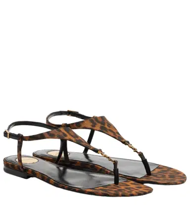 Saint Laurent Cassandra leopard-print grosgrain sandals | Thumbnail 1 Saint Laurent Cassandra leopard-print grosgrain sandals | Thumbnail 1