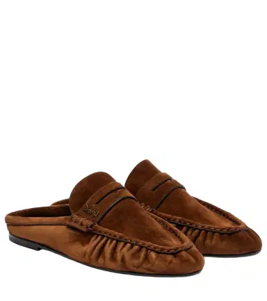 Saint Laurent Le Loafer suede mules | Thumbnail 1 Saint Laurent Le Loafer suede mules | Thumbnail 1