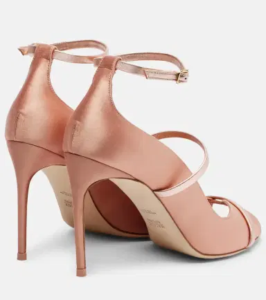Malone Souliers Cynthia 90 leather-trimmed satin sandals | Thumbnail 2 Malone Souliers Cynthia 90 leather-trimmed satin sandals | Thumbnail 2