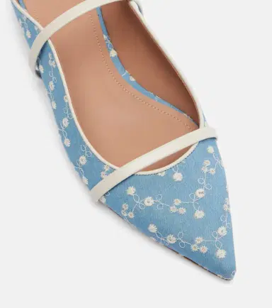 Malone Souliers Maureen leather-trimmed denim mules | Thumbnail 3 Malone Souliers Maureen leather-trimmed denim mules | Thumbnail 3