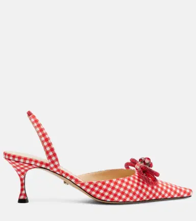 Mach & Mach Double Bow gingham slingback pumps | Thumbnail 4 Mach & Mach Double Bow gingham slingback pumps | Thumbnail 4