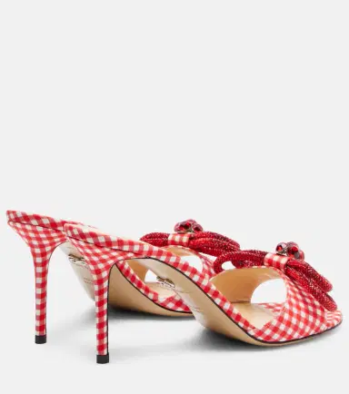 Mach & Mach Double Bow 85 gingham mules | Thumbnail 2 Mach & Mach Double Bow 85 gingham mules | Thumbnail 2