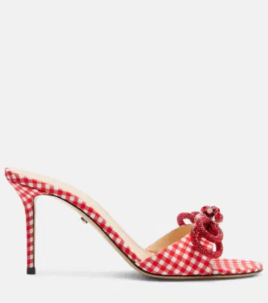 Mach & Mach Double Bow 85 gingham mules | Thumbnail 3 Mach & Mach Double Bow 85 gingham mules | Thumbnail 3