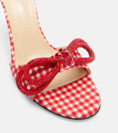 Mach & Mach Double Bow 85 gingham mules | Thumbnail 4 Mach & Mach Double Bow 85 gingham mules | Thumbnail 4