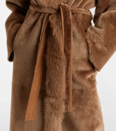 Nour Hammour Isadora shearling wrap coat | Thumbnail 2 Nour Hammour Isadora shearling wrap coat | Thumbnail 2