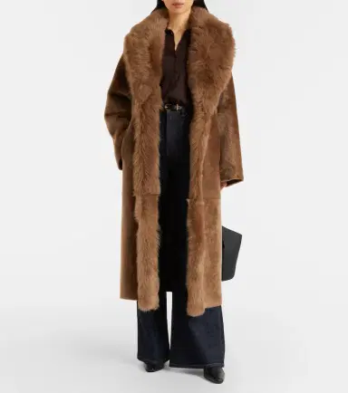 Nour Hammour Isadora shearling wrap coat | Thumbnail 4 Nour Hammour Isadora shearling wrap coat | Thumbnail 4