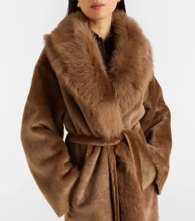 Nour Hammour Isadora shearling wrap coat | Thumbnail 5 Nour Hammour Isadora shearling wrap coat | Thumbnail 5