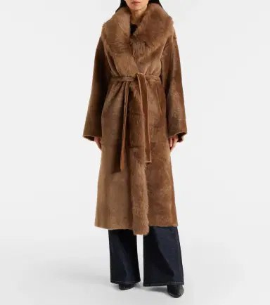 Nour Hammour Isadora shearling wrap coat | Thumbnail 6 Nour Hammour Isadora shearling wrap coat | Thumbnail 6