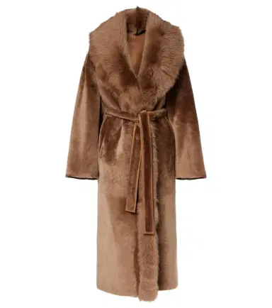 Nour Hammour Isadora shearling wrap coat | Thumbnail 1 Nour Hammour Isadora shearling wrap coat | Thumbnail 1