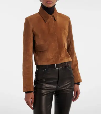 Nour Hammour Bleeker cropped suede jacket | Thumbnail 2 Nour Hammour Bleeker cropped suede jacket | Thumbnail 2