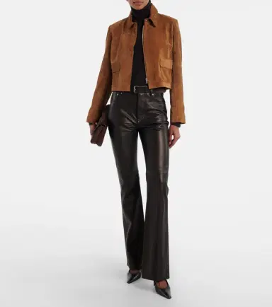 Nour Hammour Bleeker cropped suede jacket | Thumbnail 3 Nour Hammour Bleeker cropped suede jacket | Thumbnail 3