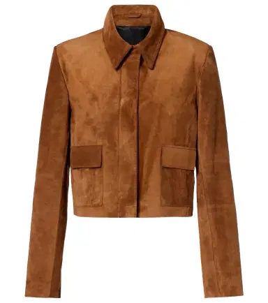 Nour Hammour Bleeker cropped suede jacket | Thumbnail 1 Nour Hammour Bleeker cropped suede jacket | Thumbnail 1