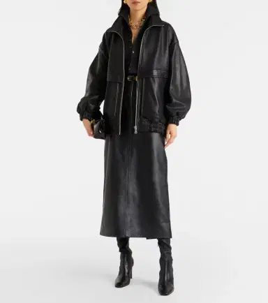 Nour Hammour Beck leather bomber jacket | Thumbnail 4 Nour Hammour Beck leather bomber jacket | Thumbnail 4