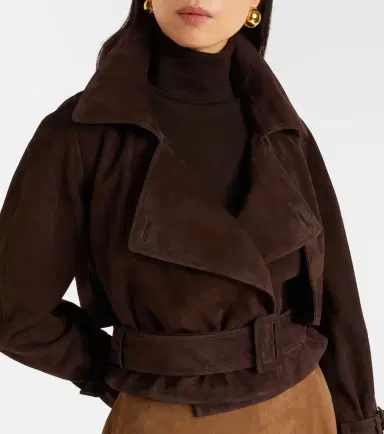 Nour Hammour Hatti cropped suede jacket | Thumbnail 3 Nour Hammour Hatti cropped suede jacket | Thumbnail 3