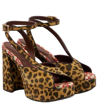 Etro 120 leopard-print canvas platform sandals | Thumbnail 1 Etro 120 leopard-print canvas platform sandals | Thumbnail 1