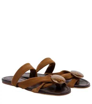 Christopher Esber Doma embellished suede sandals | Thumbnail 1 Christopher Esber Doma embellished suede sandals | Thumbnail 1