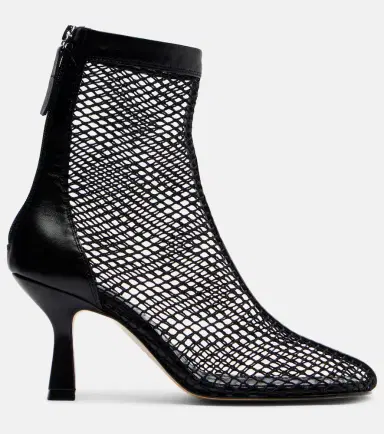 Souliers Martinez Fira leather-trimmed fishnet ankle boots | Thumbnail 3 Souliers Martinez Fira leather-trimmed fishnet ankle boots | Thumbnail 3