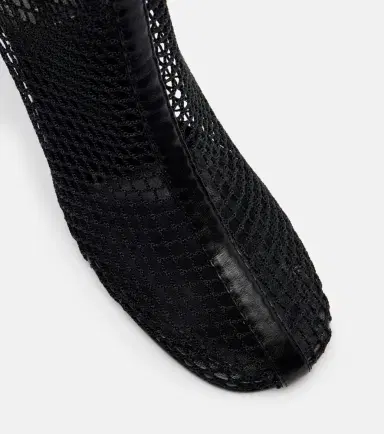 Souliers Martinez Fira leather-trimmed fishnet ankle boots | Thumbnail 4 Souliers Martinez Fira leather-trimmed fishnet ankle boots | Thumbnail 4