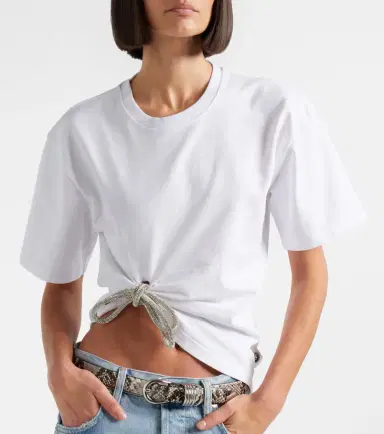 Area Embellished cotton jersey T-shirt | Thumbnail 5 Area Embellished cotton jersey T-shirt | Thumbnail 5