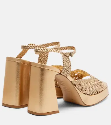 Souliers Martinez Cheyenne metallic leather sandals | Thumbnail 2 Souliers Martinez Cheyenne metallic leather sandals | Thumbnail 2