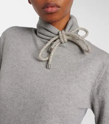 Area Embellished cotton and cashmere turtleneck sweater | Thumbnail 4 Area Embellished cotton and cashmere turtleneck sweater | Thumbnail 4