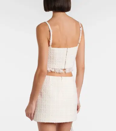 Area Embellished tweed crop top | Thumbnail 5 Area Embellished tweed crop top | Thumbnail 5
