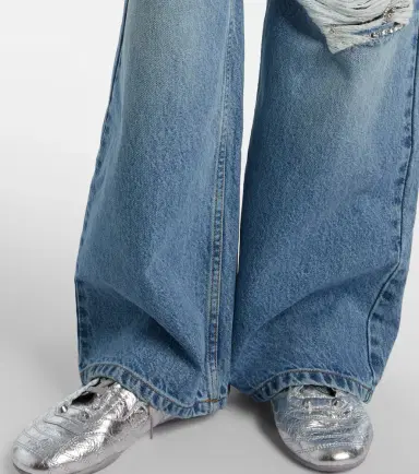 AREA Distressed embellished wide-leg jeans | Thumbnail 2 AREA Distressed embellished wide-leg jeans | Thumbnail 2