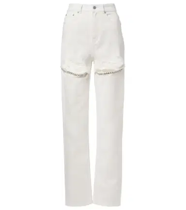 Area Distressed embellished wide-leg jeans | Thumbnail 1 Area Distressed embellished wide-leg jeans | Thumbnail 1