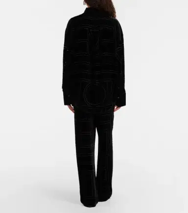 Toteme Logo velvet wide-leg pants | Thumbnail 4 Toteme Logo velvet wide-leg pants | Thumbnail 4