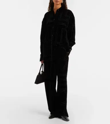 Toteme Logo velvet wide-leg pants | Thumbnail 5 Toteme Logo velvet wide-leg pants | Thumbnail 5