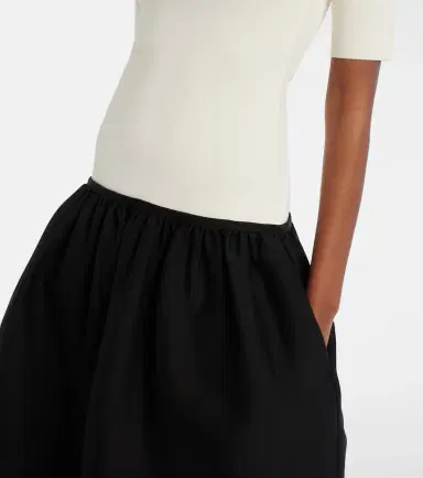 Toteme Wool and silk-trimmed midi dress | Thumbnail 2 Toteme Wool and silk-trimmed midi dress | Thumbnail 2