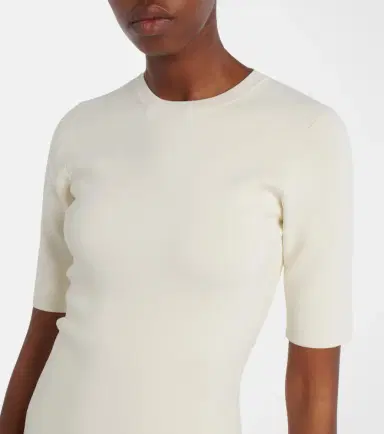 Toteme Wool and silk-trimmed midi dress | Thumbnail 4 Toteme Wool and silk-trimmed midi dress | Thumbnail 4