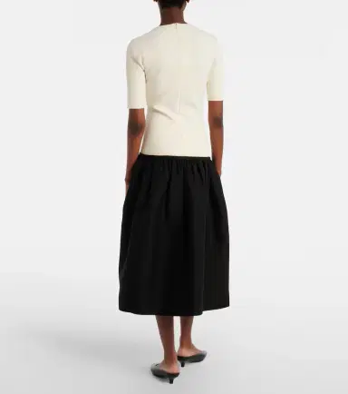 Toteme Wool and silk-trimmed midi dress | Thumbnail 5 Toteme Wool and silk-trimmed midi dress | Thumbnail 5