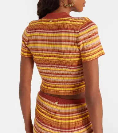 Bananhot Mike ribbed-knit striped cropped polo shirt | Thumbnail 2 Bananhot Mike ribbed-knit striped cropped polo shirt | Thumbnail 2