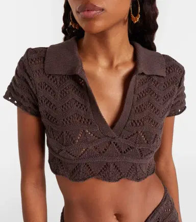 Bananhot Coco open-knit cotton-blend crop top | Thumbnail 2 Bananhot Coco open-knit cotton-blend crop top | Thumbnail 2