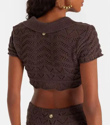 Bananhot Coco open-knit cotton-blend crop top | Thumbnail 3 Bananhot Coco open-knit cotton-blend crop top | Thumbnail 3