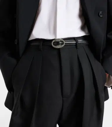 Saint Laurent Crystal-embellished leather belt | Thumbnail 3 Saint Laurent Crystal-embellished leather belt | Thumbnail 3
