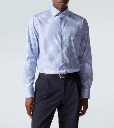 Canali Striped cotton poplin shirt | Thumbnail 5 Canali Striped cotton poplin shirt | Thumbnail 5