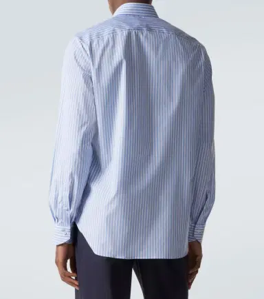 Canali Striped cotton poplin shirt | Thumbnail 6 Canali Striped cotton poplin shirt | Thumbnail 6
