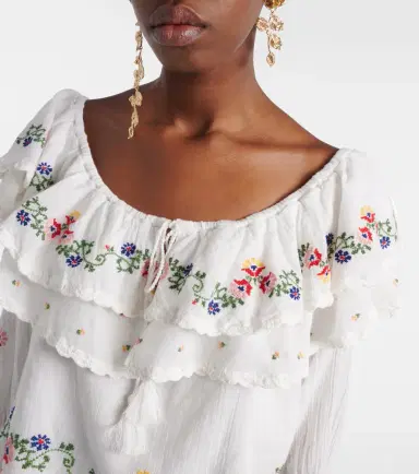 Rixo Maurine embroidered ruffled cotton top | Thumbnail 2 Rixo Maurine embroidered ruffled cotton top | Thumbnail 2